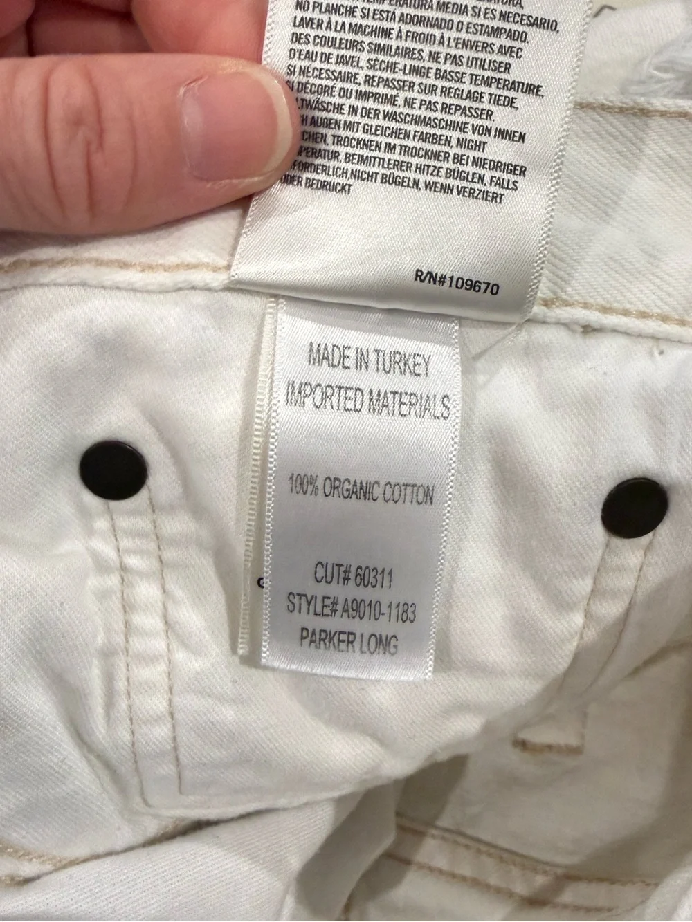 Agolde White Frayed Hem Parker Long Denim Shorts